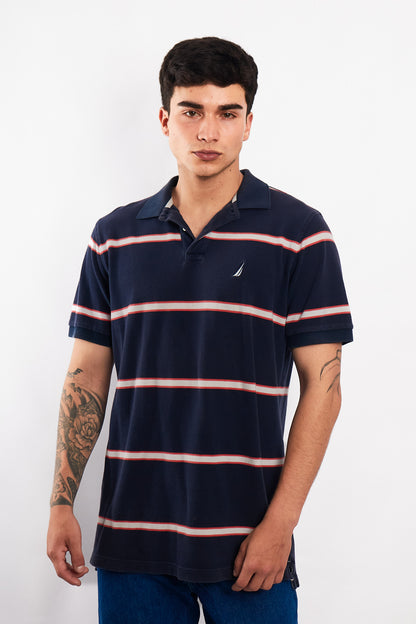 2000 Nautica Striped Polo Shirt (M/L)