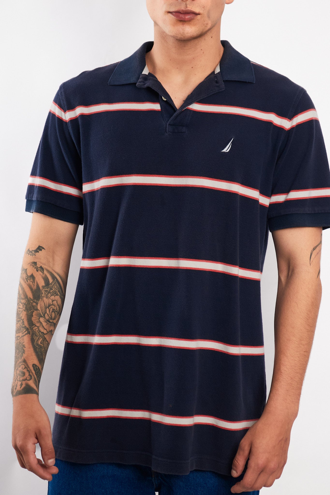 2000 Nautica Striped Polo Shirt (M/L)