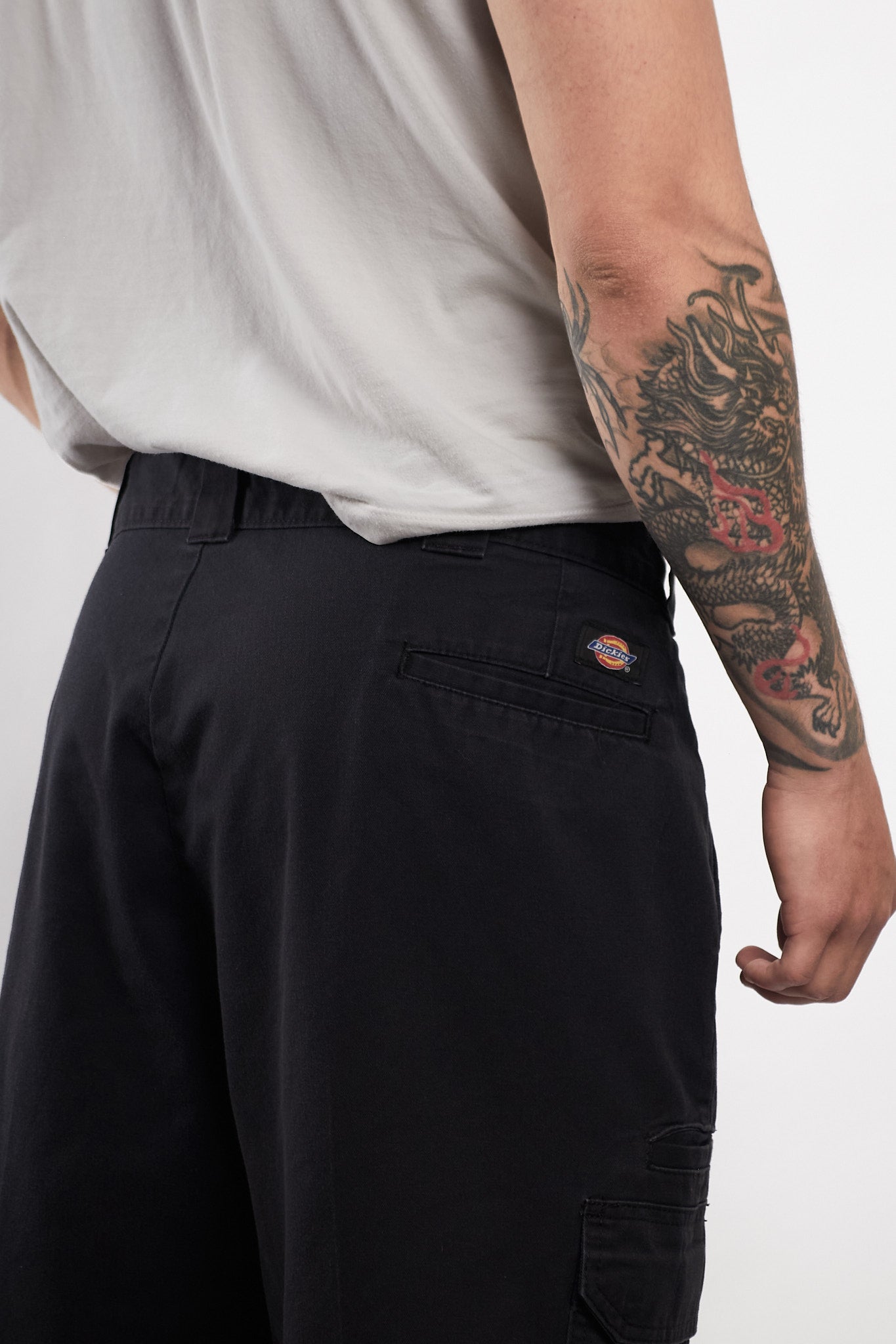 2000 Dickies Black Baggy Cargo Pant (36/38)