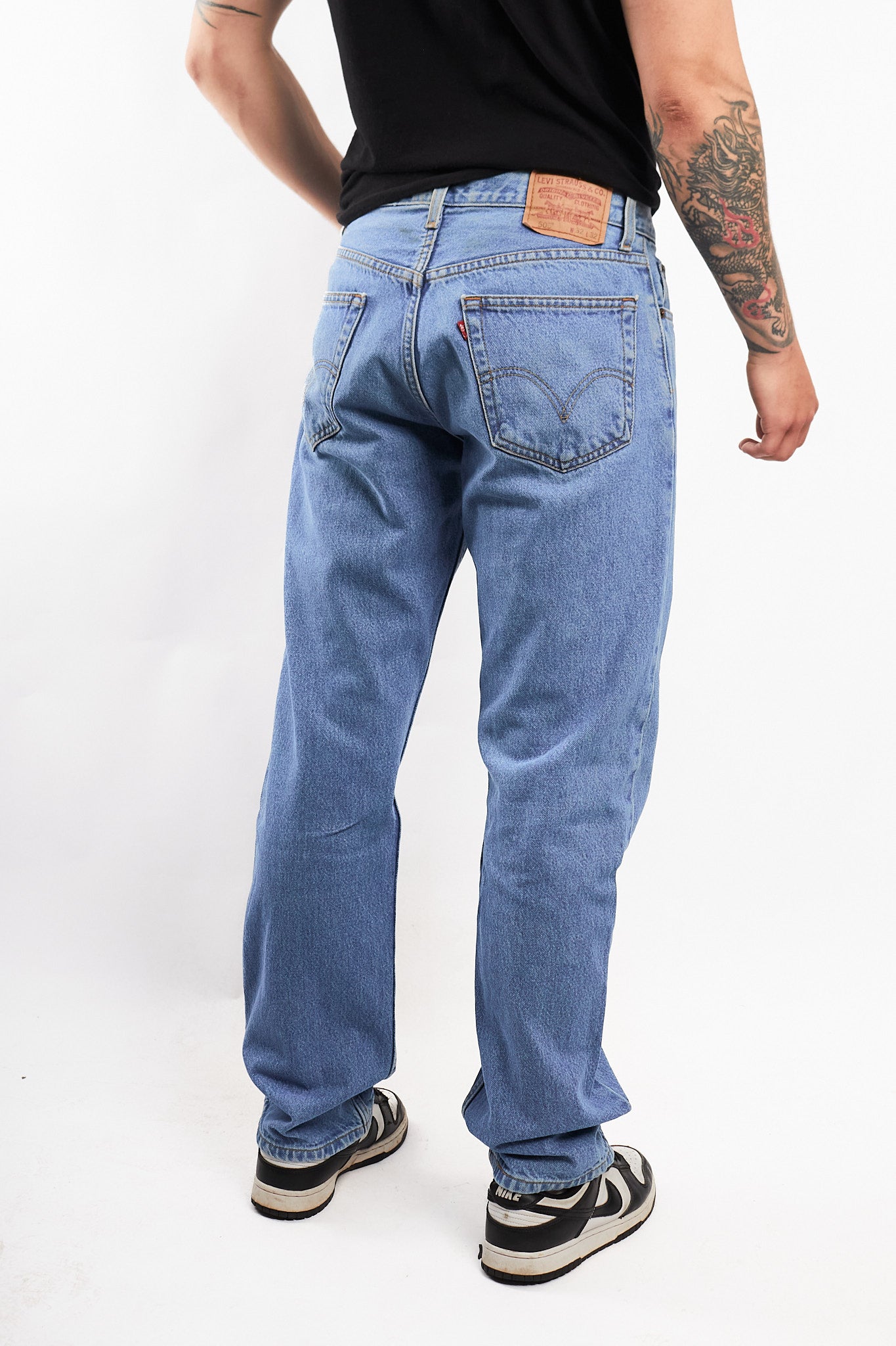 2007 Levi's Sky Blue 505 Regular Straight Fit Jean (32)
