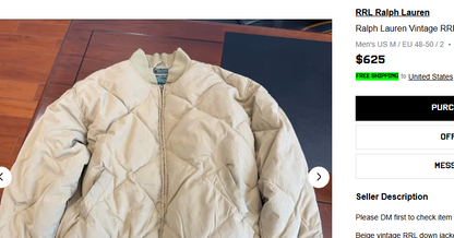1980 Vintage Polo Country RL Down Puffer Jacket (L/XL)