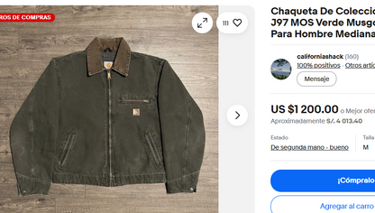 2000 Vintage Carhartt J97 Moss Green Boxy Detroit Jacket (S)