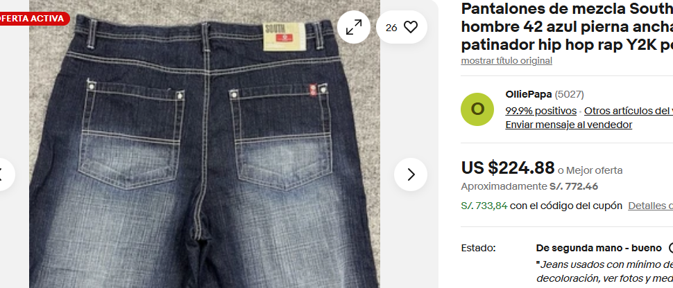 2000 Vintage Southpole "Jesse Pinkman" Red Tag Baggy Jean (32)