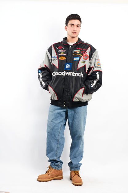 2000 Vintage Jeff Hamilton x Nascar Goodwrench Leather Racing Jacket (L/XL)