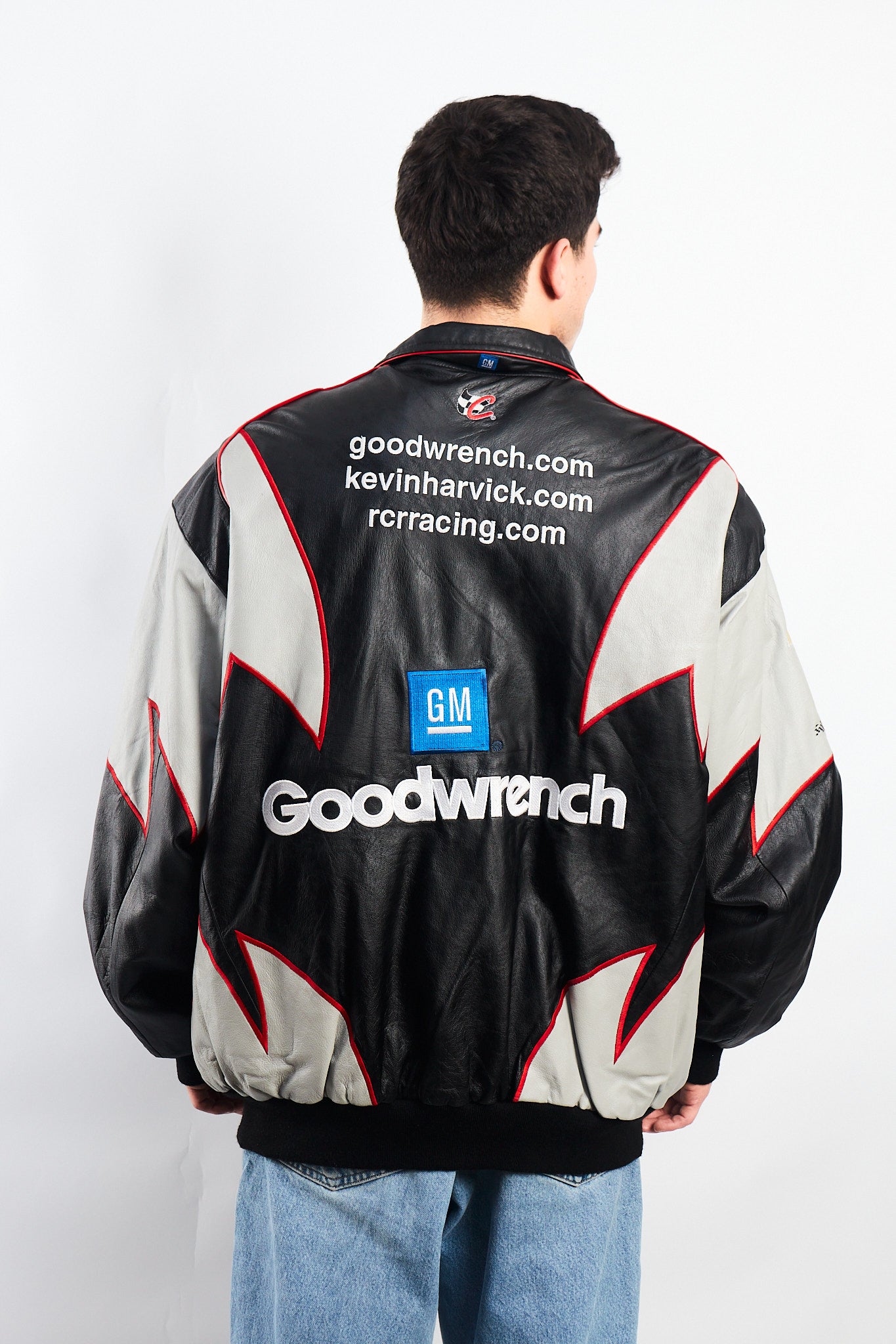 2000 Vintage Jeff Hamilton x Nascar Goodwrench Leather Racing Jacket (L/XL)