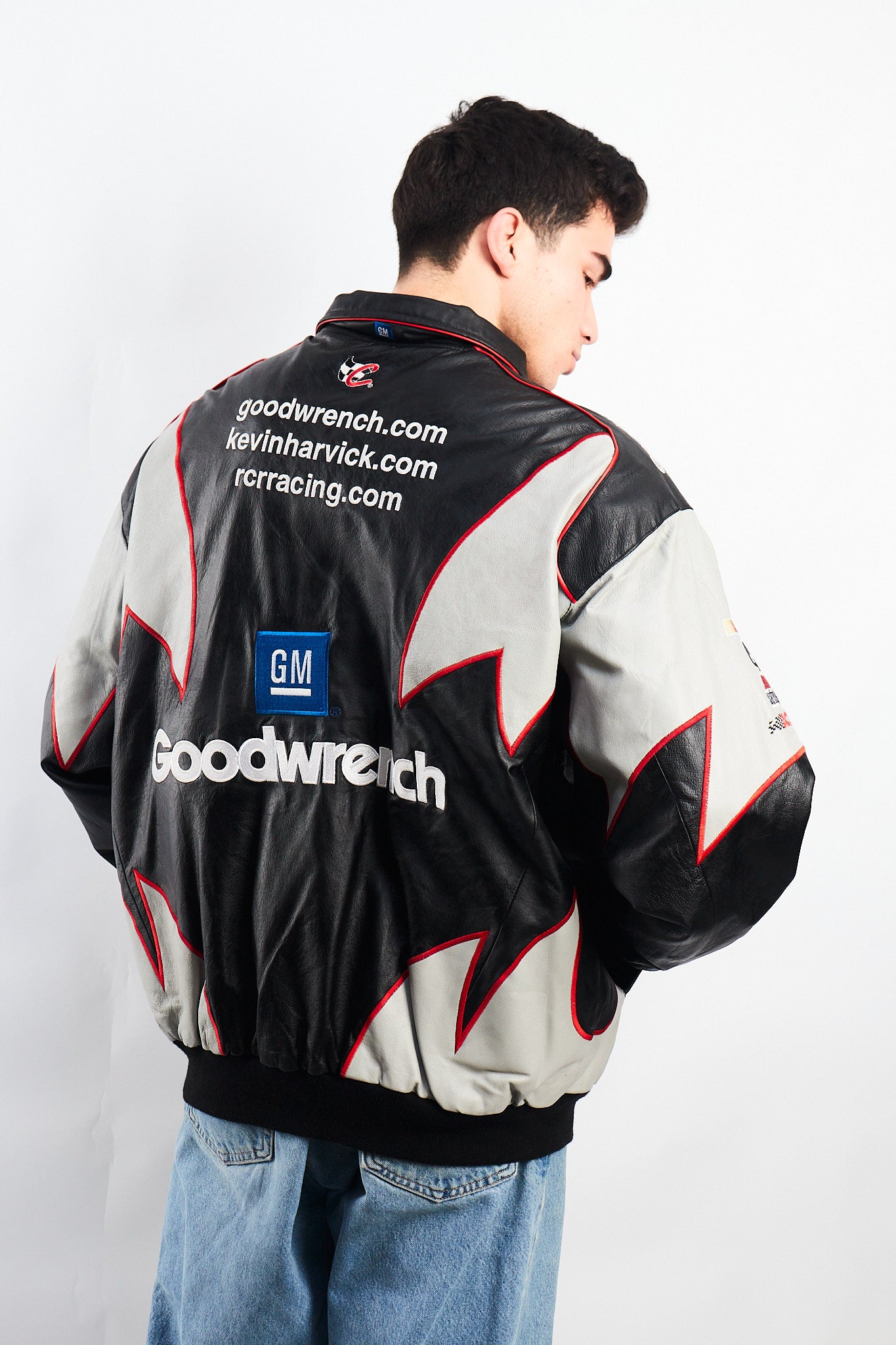 2000 Vintage Jeff Hamilton x Nascar Goodwrench Leather Racing Jacket (L/XL)