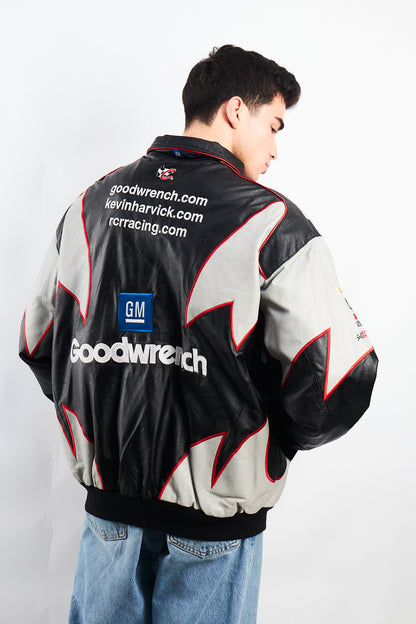 2000 Vintage Jeff Hamilton x Nascar Goodwrench Leather Racing Jacket (L/XL)