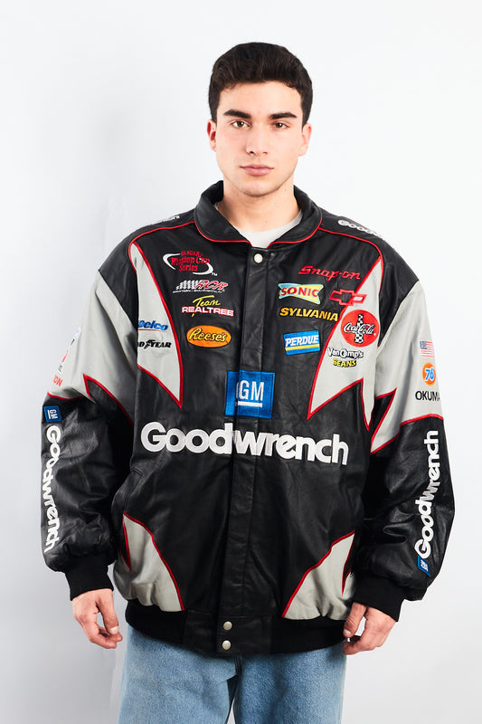 2000 Vintage Jeff Hamilton x Nascar Goodwrench Leather Racing Jacket (L/XL)