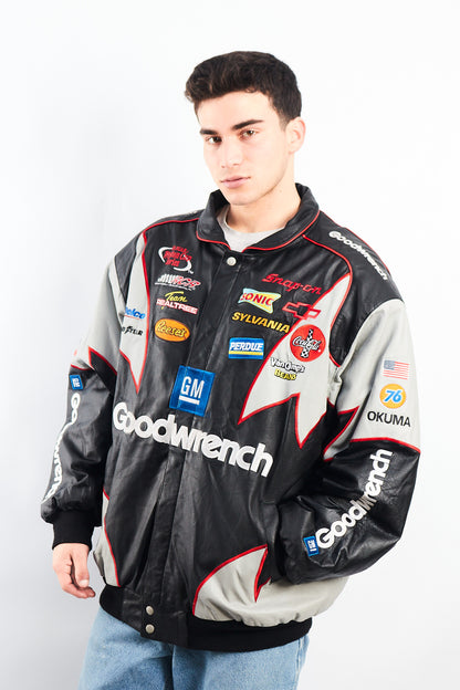 2000 Vintage Jeff Hamilton x Nascar Goodwrench Leather Racing Jacket (L/XL)