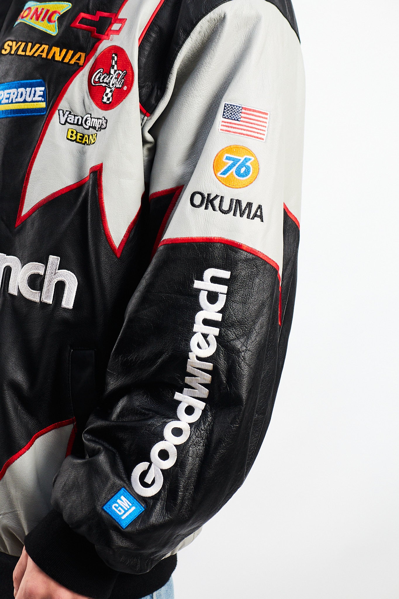 2000 Vintage Jeff Hamilton x Nascar Goodwrench Leather Racing Jacket (L/XL)