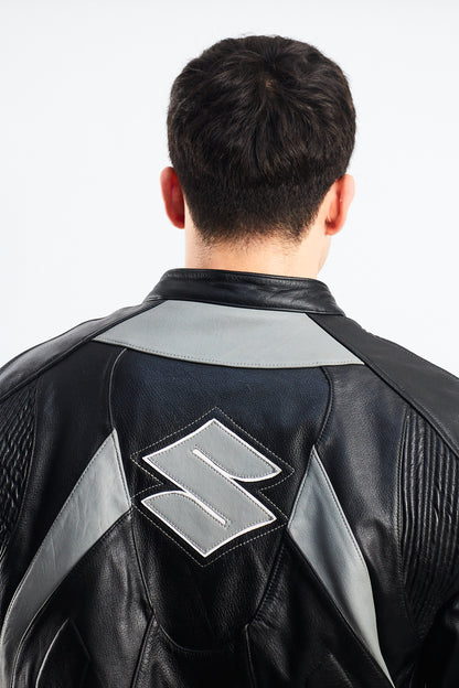 2000 Vintage Suzuki Racing Ahead Leather Moto Jacket (M/L)