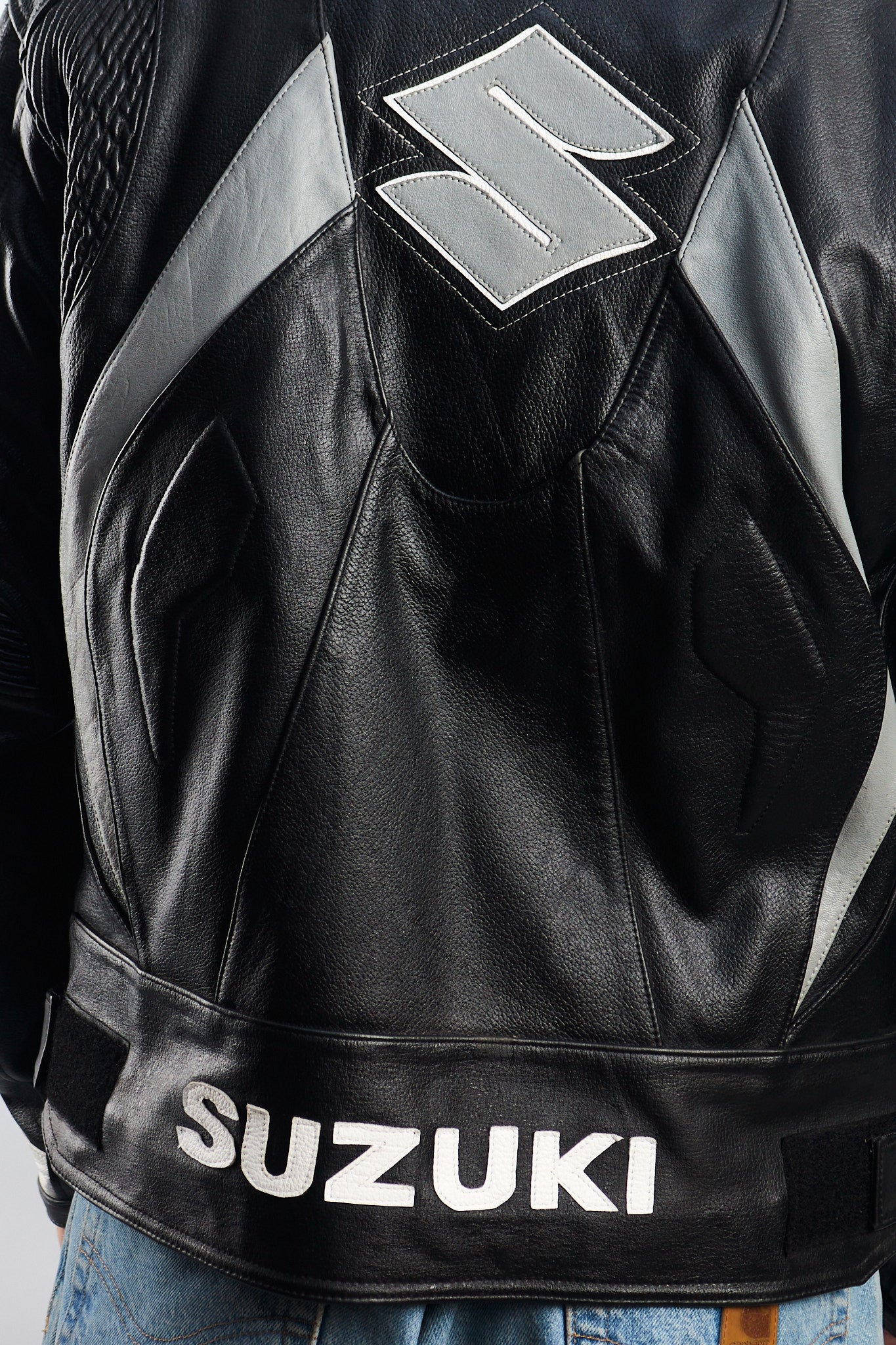 2000 Vintage Suzuki Racing Ahead Leather Moto Jacket (M/L)