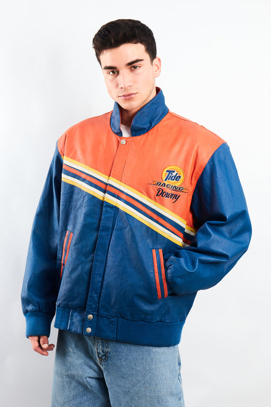 2001 Vintage Jeff Hamilton Nascar Tide Leather Racing Jacket (M/L)
