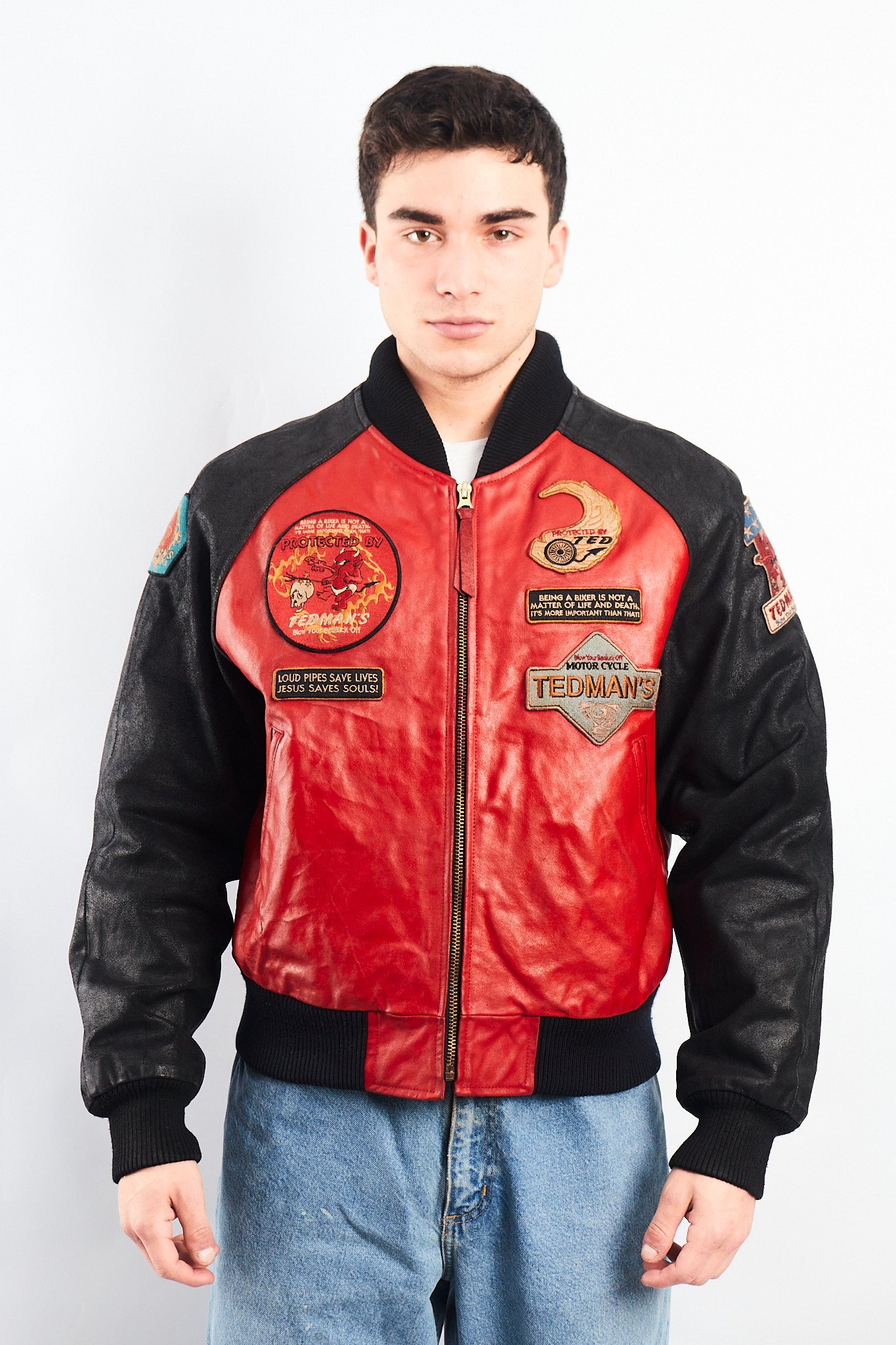 1991 Vintage Tedman Limited Edition Biker Leather Jacket (M/L)