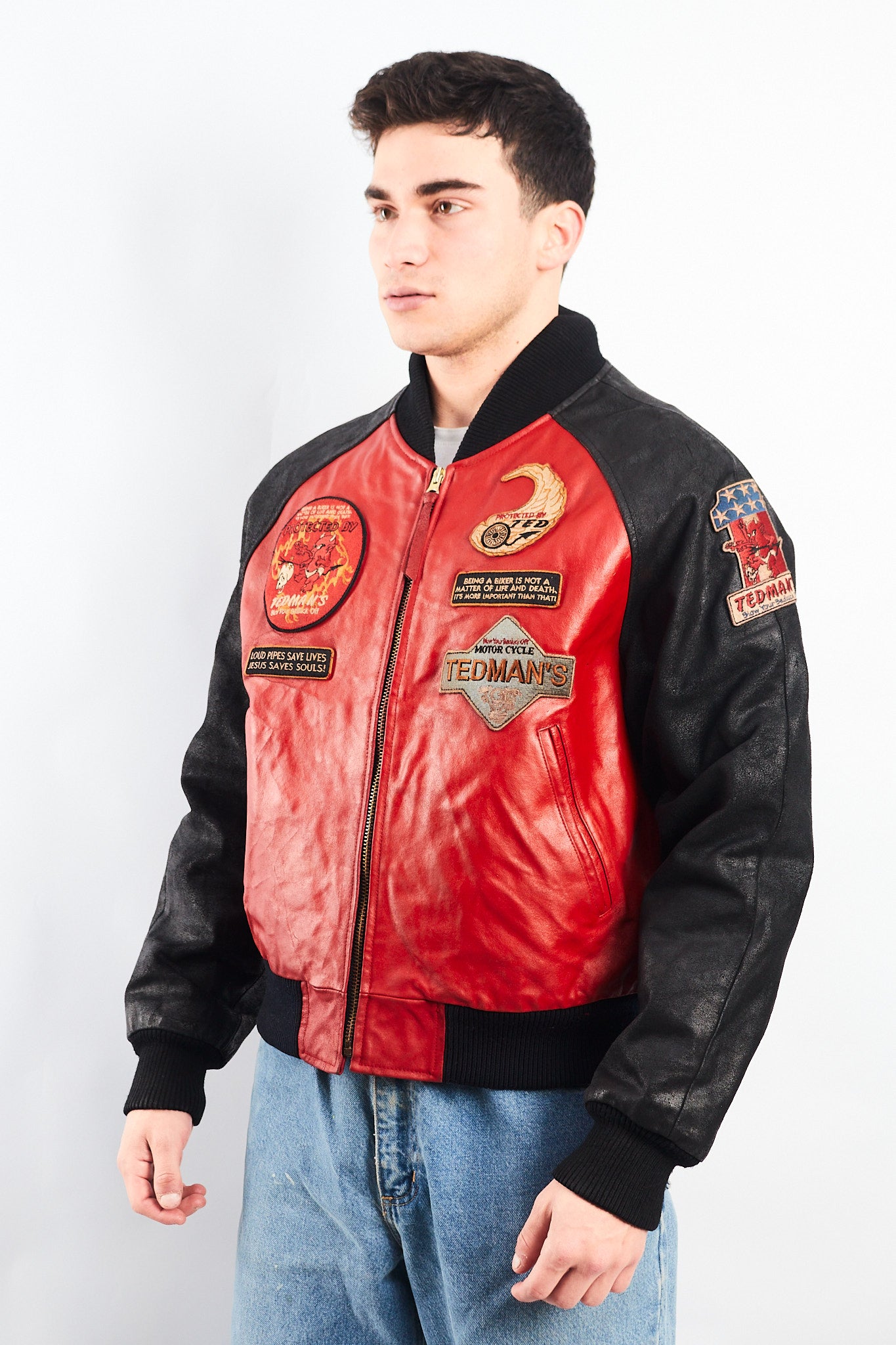 1991 Vintage Tedman Limited Edition Biker Leather Jacket (M/L)