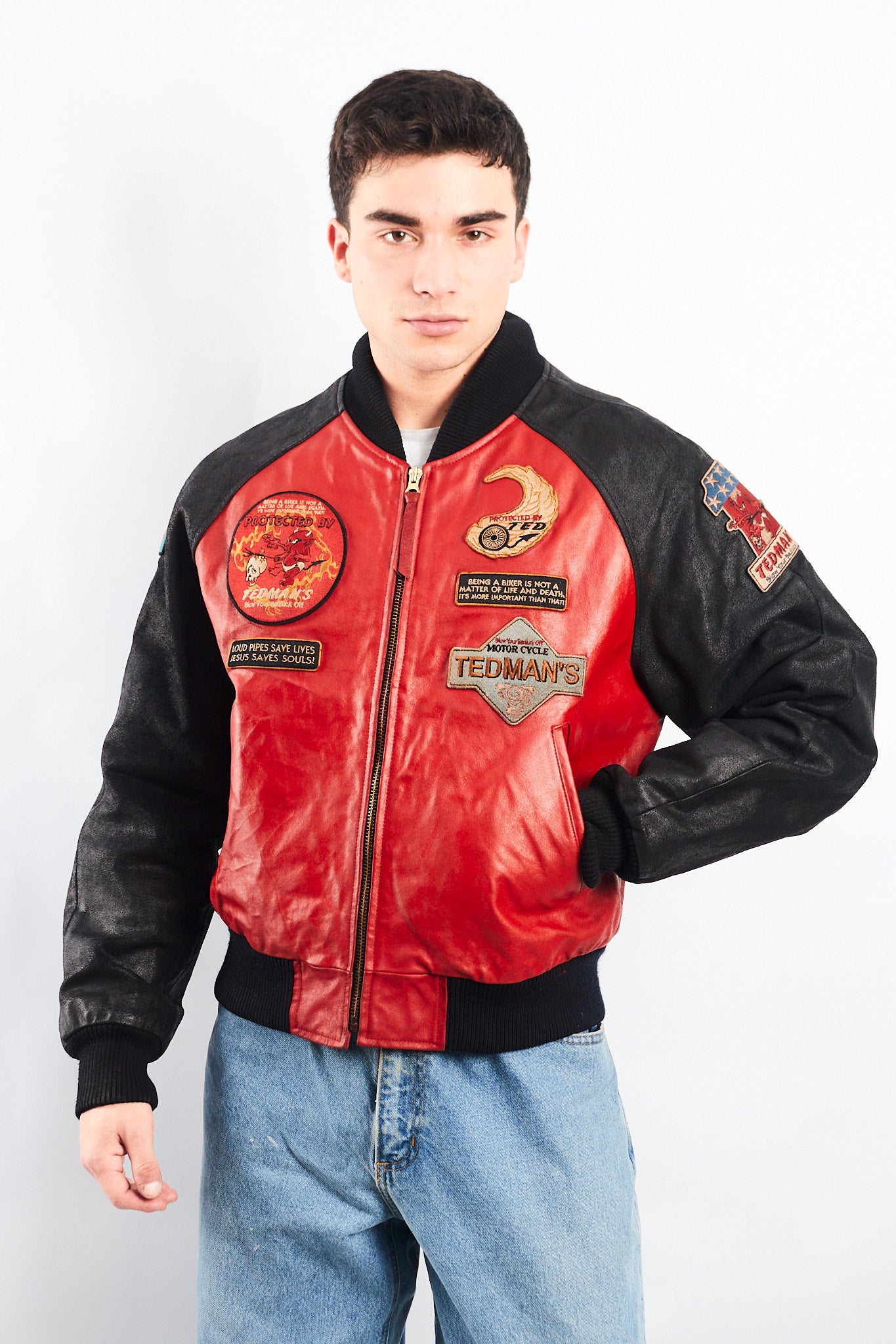 1991 Vintage Tedman Limited Edition Biker Leather Jacket (M/L)