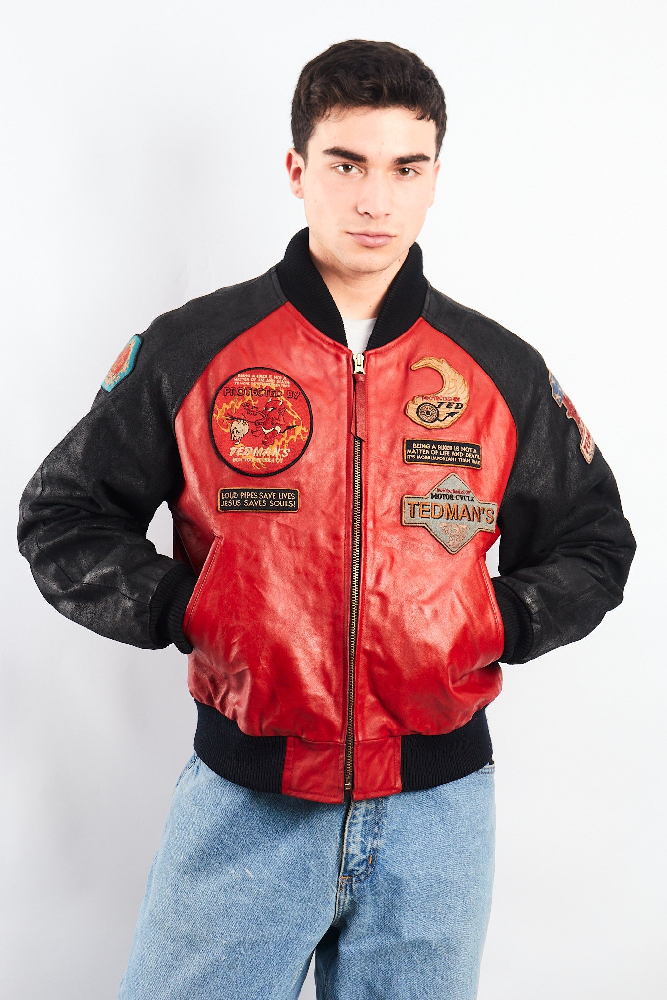 1991 Vintage Tedman Limited Edition Biker Leather Jacket (M/L)