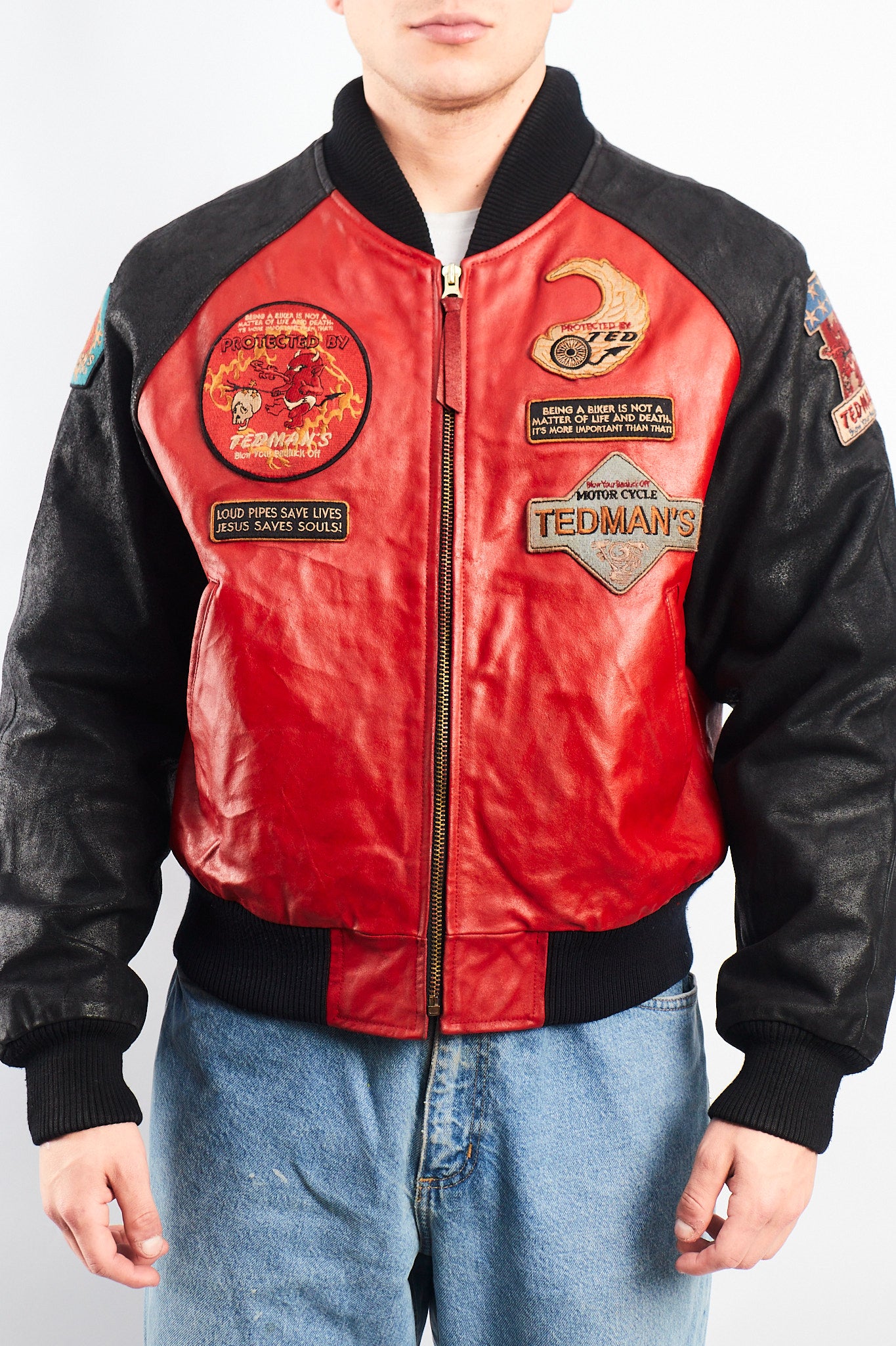 1991 Vintage Tedman Limited Edition Biker Leather Jacket (M/L)