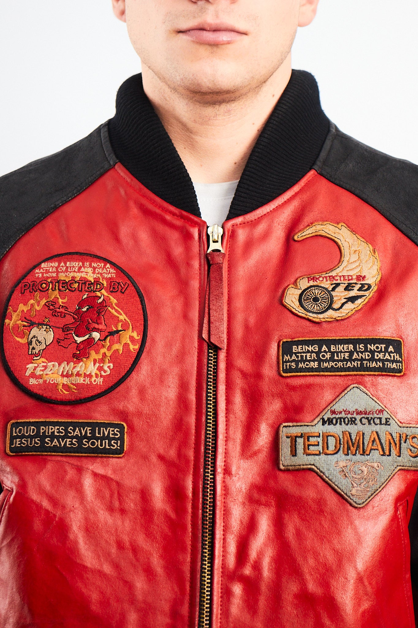 1991 Vintage Tedman Limited Edition Biker Leather Jacket (M/L)