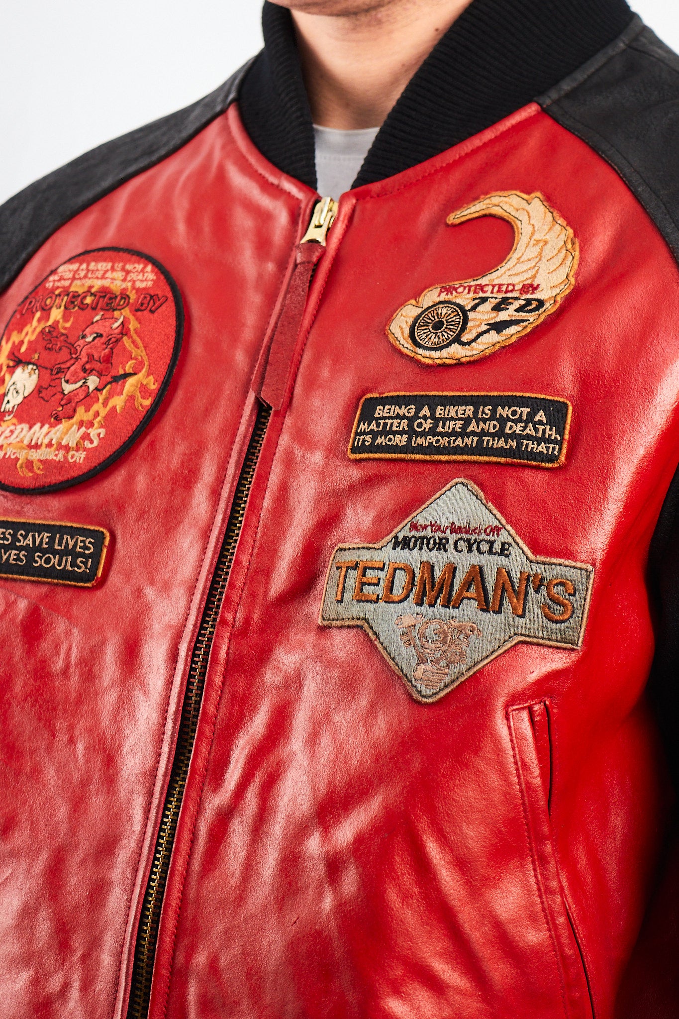 1991 Vintage Tedman Limited Edition Biker Leather Jacket (M/L)