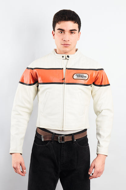 2000 Vintage Harley Davidson Leather Boxy Jacket (S/M)