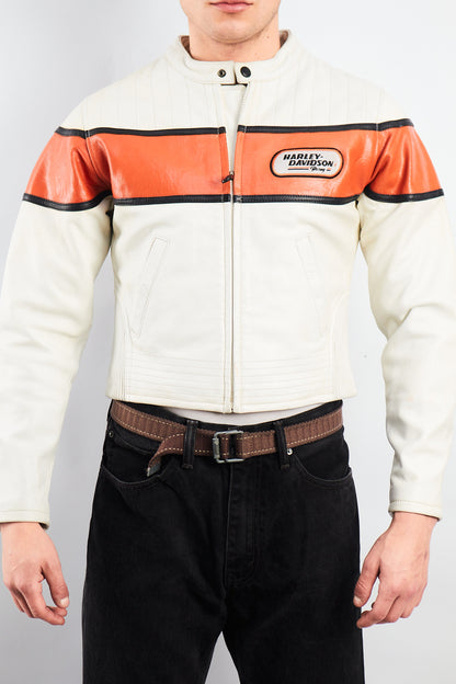 2000 Vintage Harley Davidson Leather Boxy Jacket (S/M)