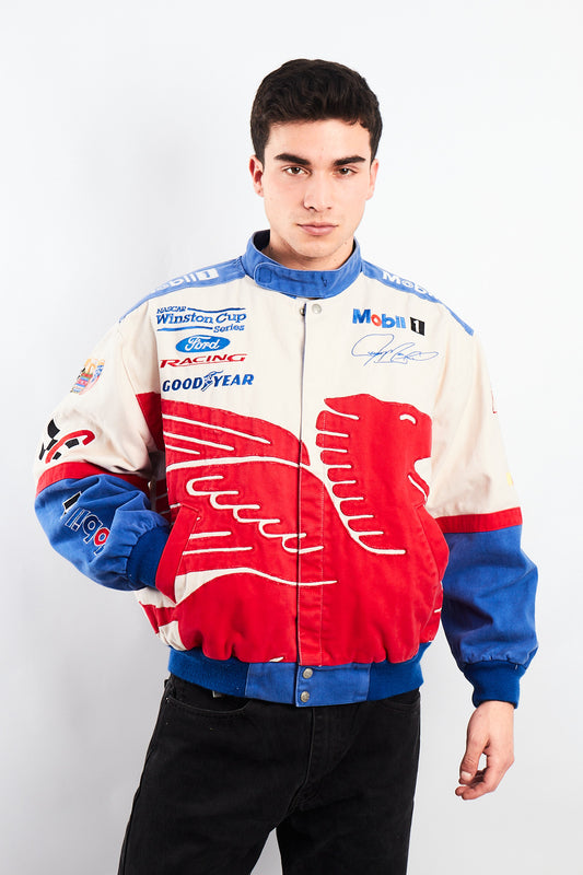 1990 Vintage Jeff Hamilton Ford x Mobil Pegasus Racing Jacket (M)