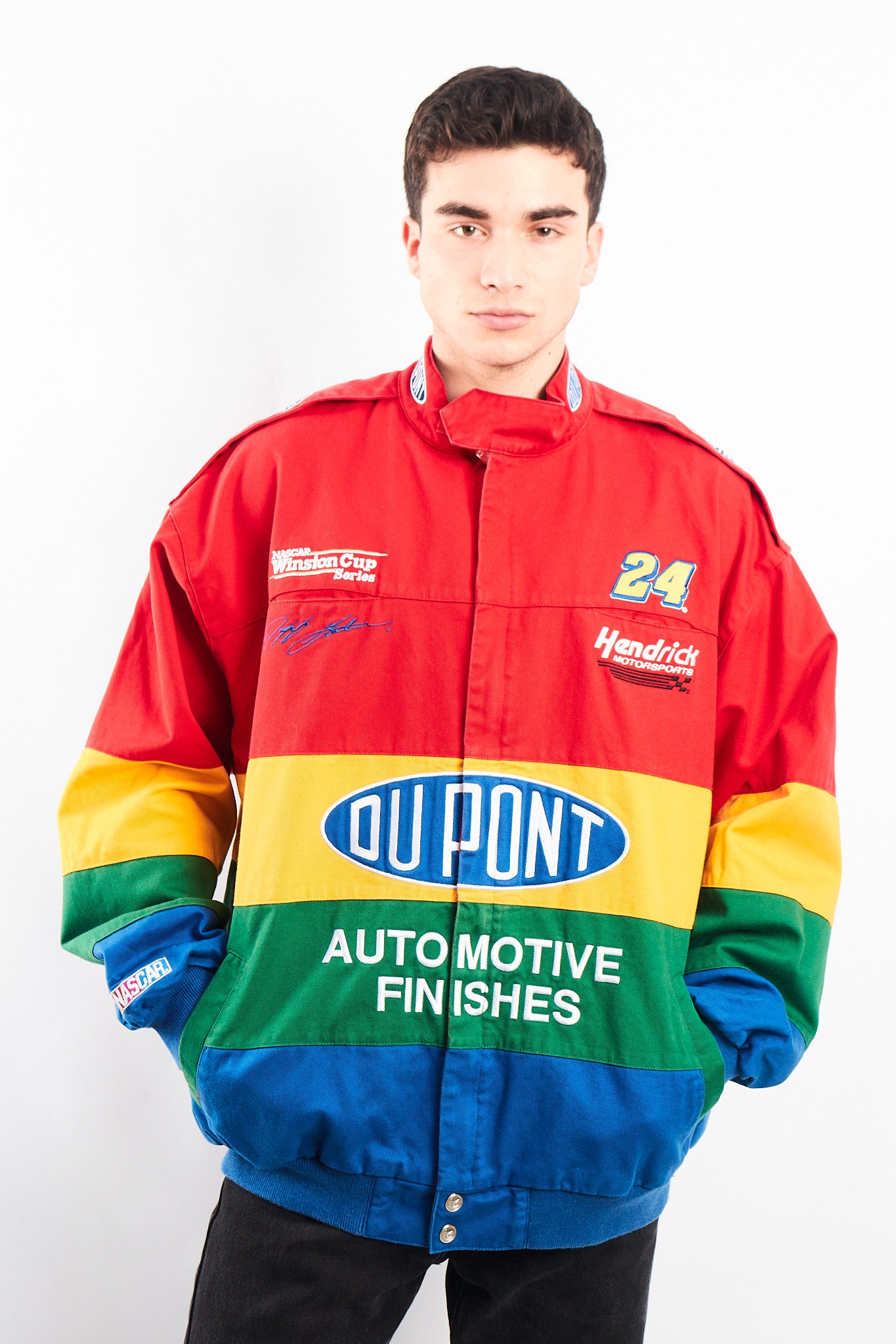 1990 Vintage Chase Jeff Gordon #24 Nascar Rainbow Racing Jacket (XL)