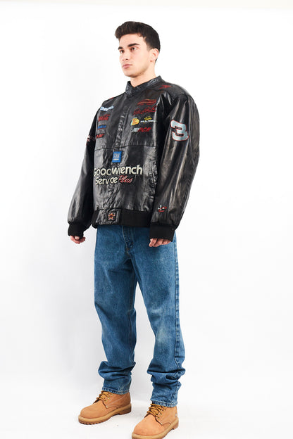 1999 Vintage Jeff Hamilton Nascar Dale Earnhardt Leather Racing Jacket (L/XL)