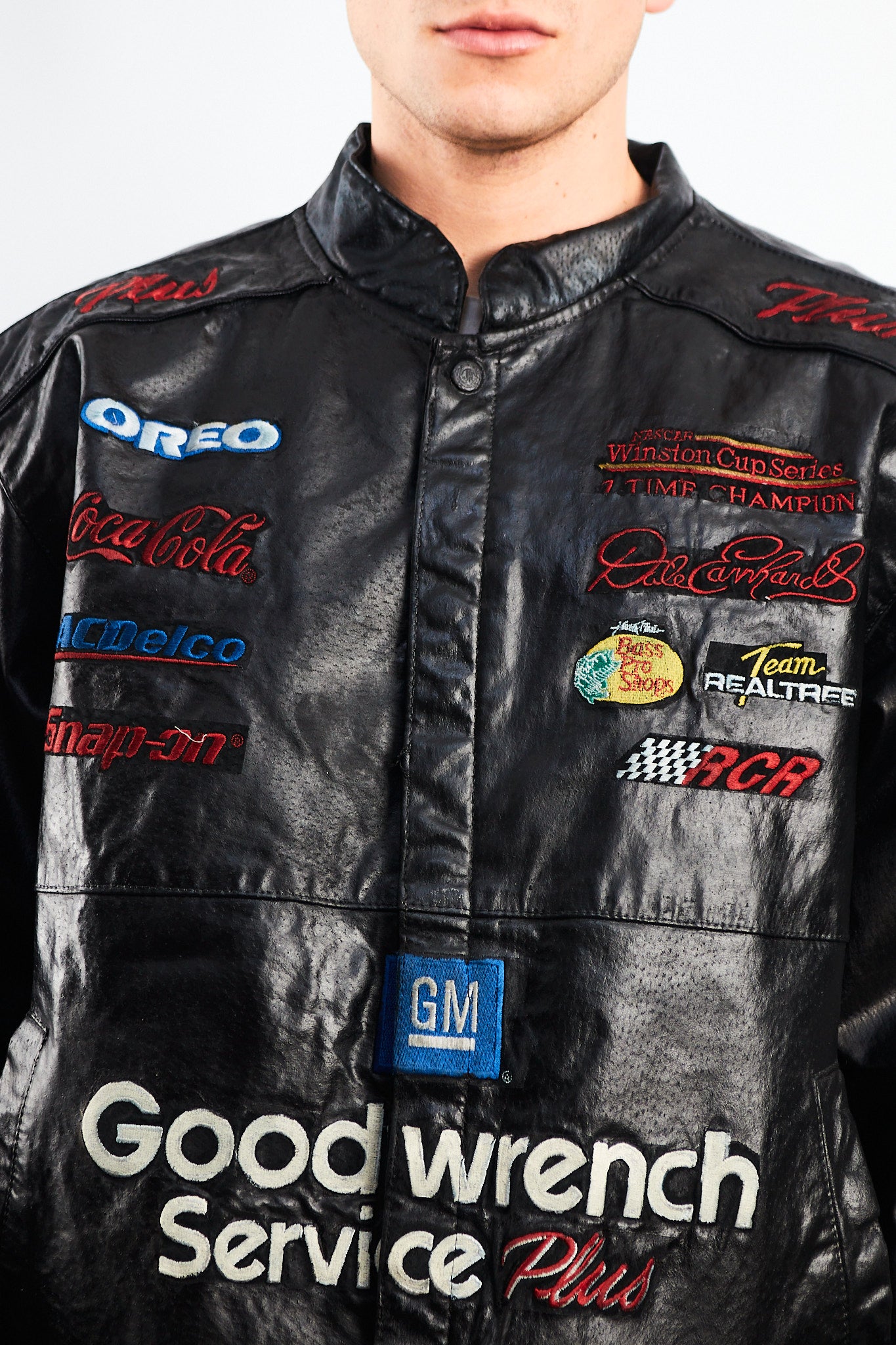 1999 Vintage Jeff Hamilton Nascar Dale Earnhardt Leather Racing Jacket (L/XL)