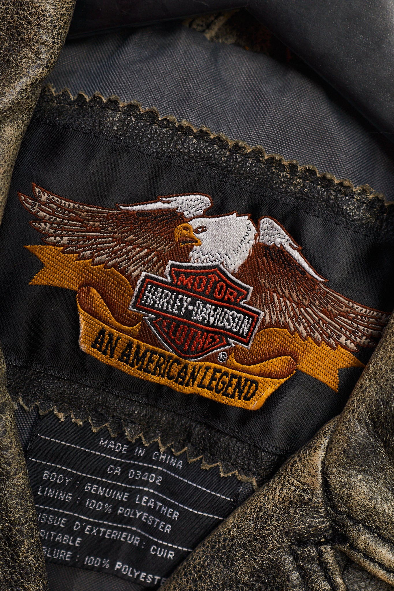 1990 Vintage Harley Davidson Distressed Leather Biker Jacket (S/M)