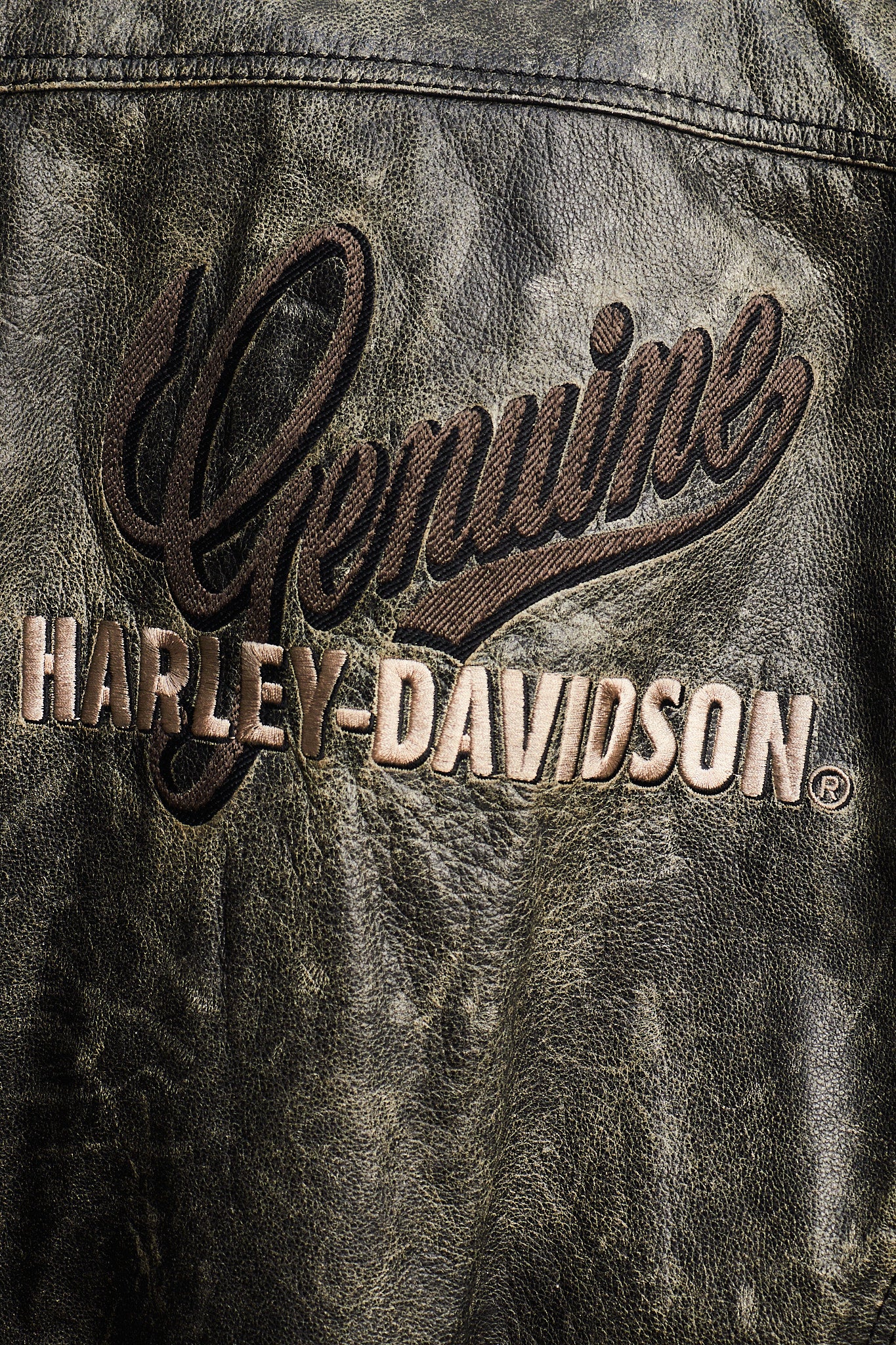 1990 Vintage Harley Davidson Distressed Leather Biker Jacket (S/M)