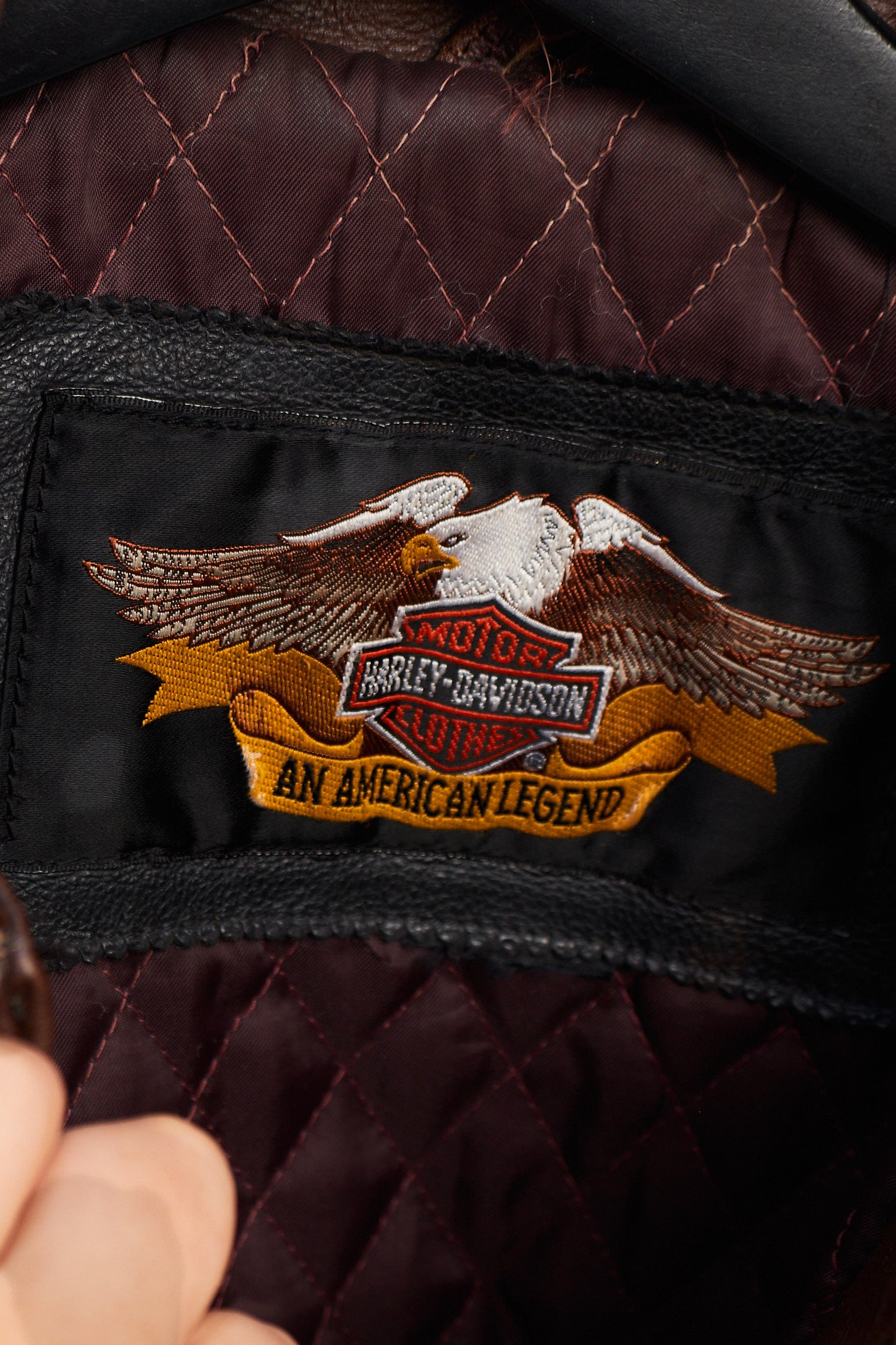 1990 Vintage Harley Davidson Big Logo Leather Jacket (L)