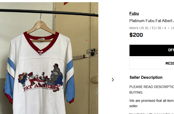 1990 Vintage Fubu Platinum x Fat Albert Junkyard Gang Jersey (XL)