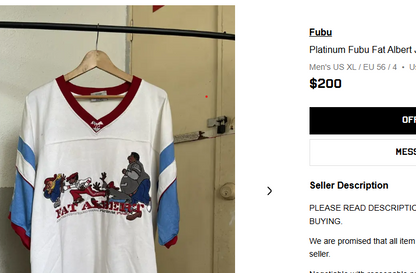 1990 Vintage Fubu Platinum x Fat Albert Junkyard Gang Jersey (XL)