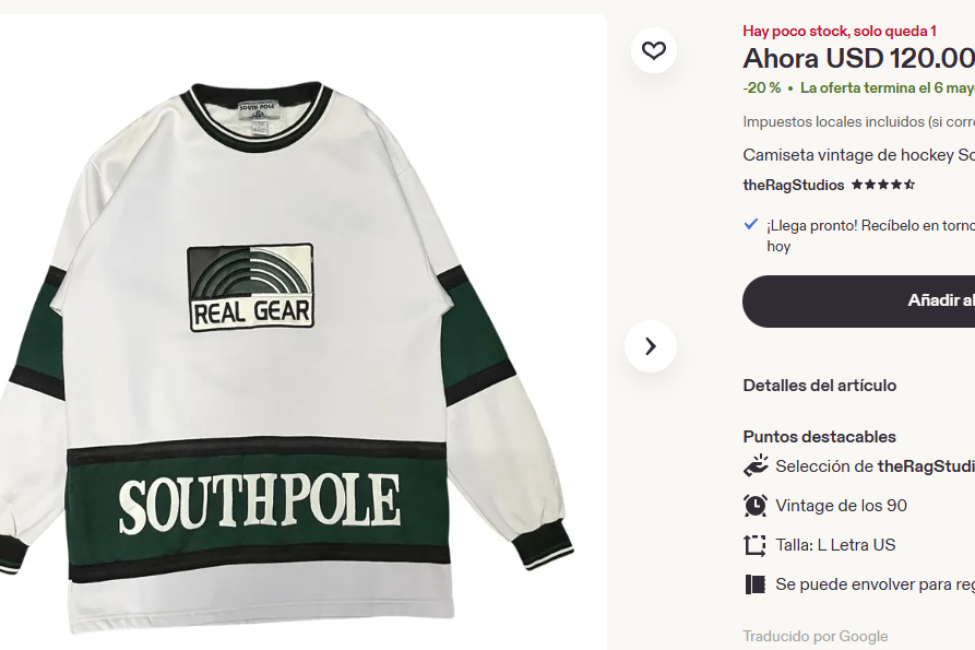 2000 Vintage Southpole Realgear Hockey Crewneck (L/XL)