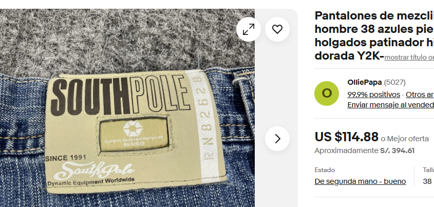 2000 Vintage Southpole Golden Tag Baggy Jean (34/36)