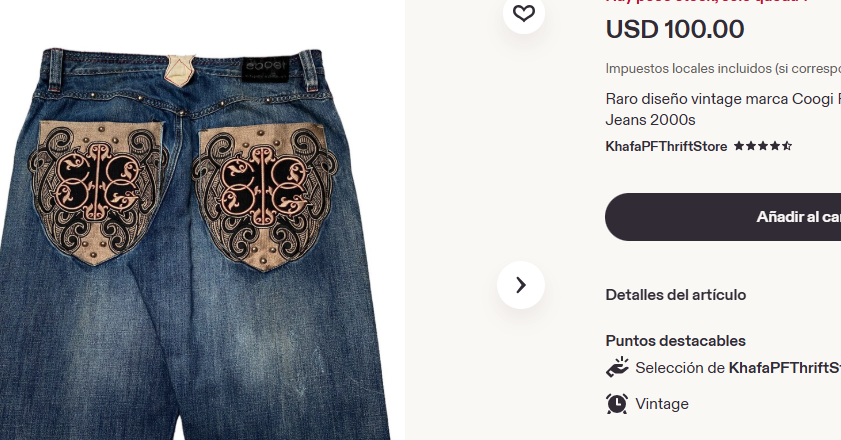 1990 Vintage Coogi Embroidered Shield Baggy  Jean (34/36)