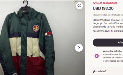 1990 Vintage Tommy Sailing Gear Colorblock Padded Jacket (L/XL)