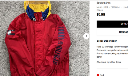 1990 Vintage Tommy Hilfiger Colorblock Spellout Jacket (M)