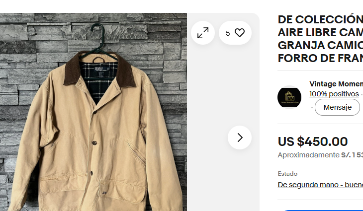 2000s Vintage Polo Ralph Lauren Cordroy Collar Michigan Chore Coat (M/L)