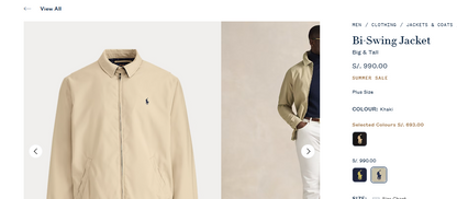 2000 Vintage Polo Ralph Lauren Khakhi Bi-Swing Impermeable Harrington (L)