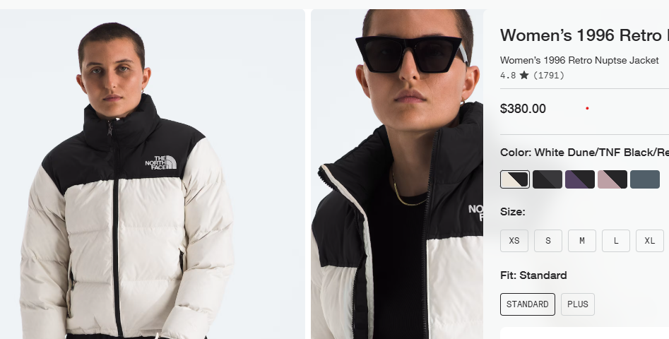 1996 The North Face Retro Nustpe White Down Puffer Jacket (M/L)