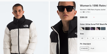 1996 The North Face Retro Nustpe White Down Puffer Jacket (M/L)