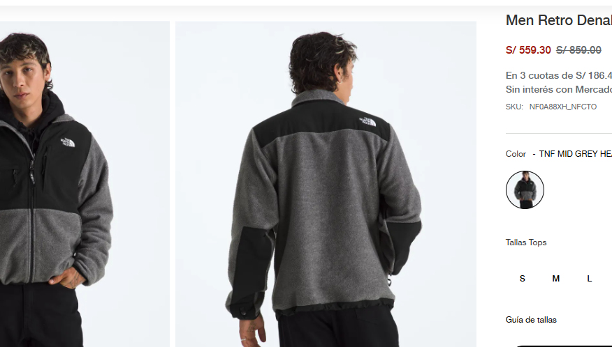 2000 Vintage North Face Retro Gray Denali Jacket (M)
