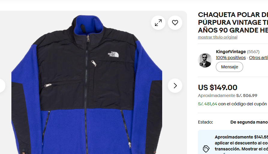 2000 Vintage The North Face Retro Denali Jacket (M)
