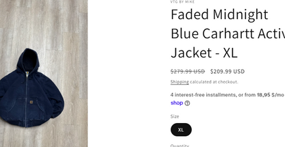 2000 Vintage Carhartt J140 Midnight Blue Duck Active Jacket (M/L)