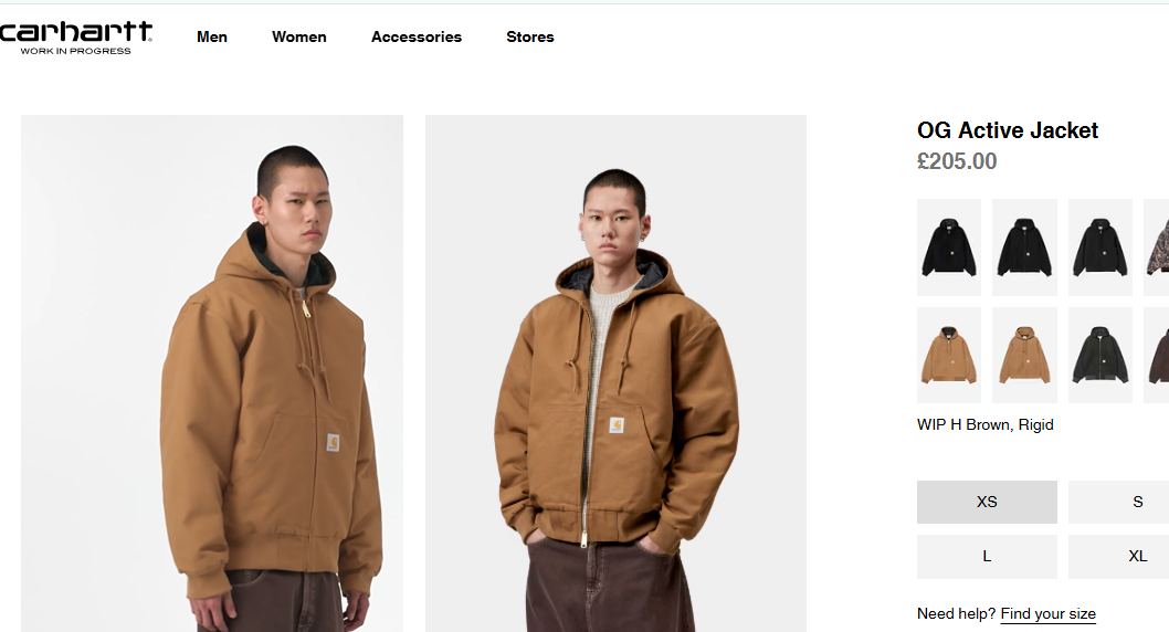 2000 Carhartt WIP Hamilton Brown OG Active Jacket (L)