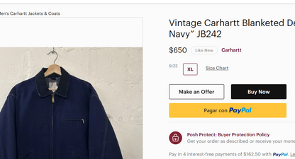 1980 Vintage Carhartt JB 242 Purple Blue Detroit Jacket (L)