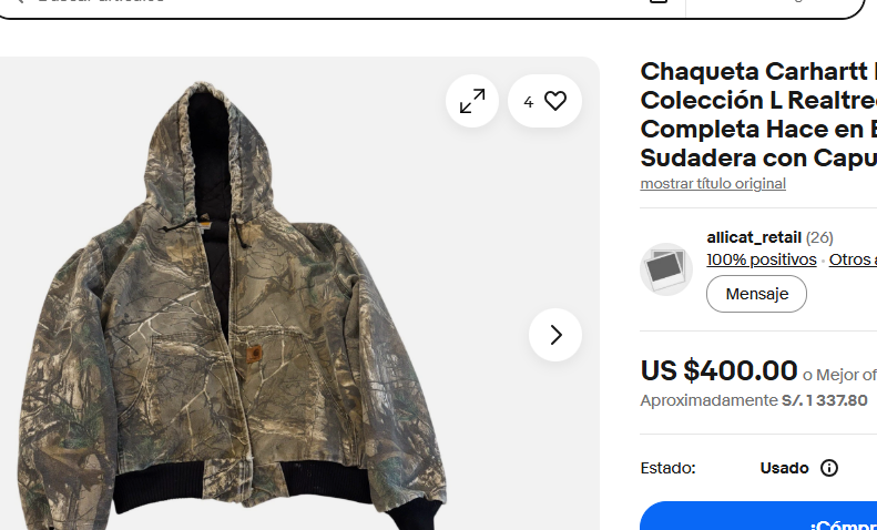 2000 Vintage Carhartt Realtree Active Jacket (M/L)